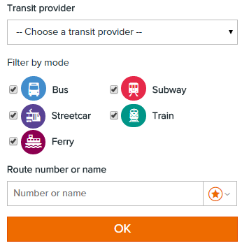 Schedule by route